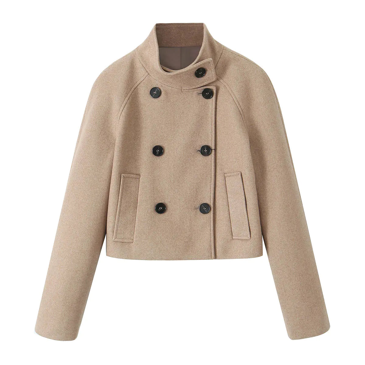 Wool Stand Collar Short Coat