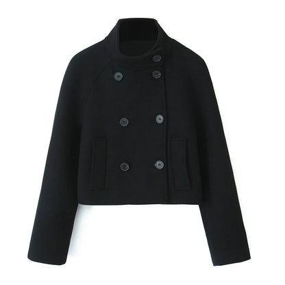 Wool Stand Collar Short Coat